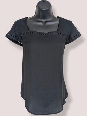 Ann Taylor Black Cut Out Top